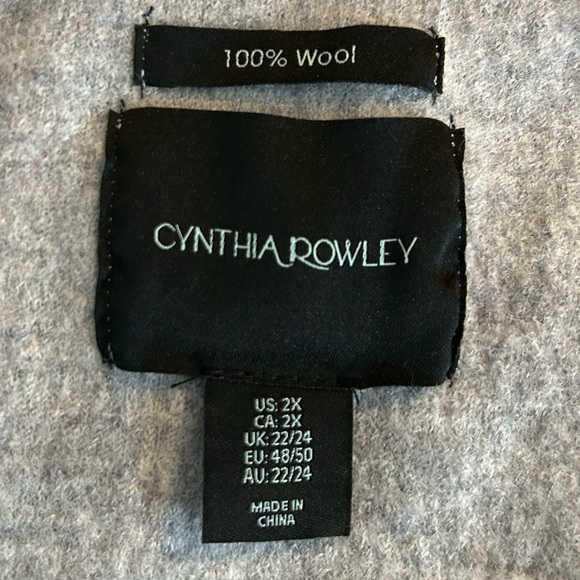 100% Wool Coat Cynthia Rowley Scandi Minimal Women’s 2X - Picture 3 of 5